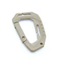 Durable plastic tactical D-ring carabiner for outdoor backpacks and camping gear hanging. - Khaki No.2