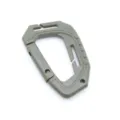 Close-up detail of durable army green plastic D-ring carabiner clip for tactical gear. - Army Green No.2