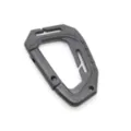 Detail view of durable black plastic tactical D-ring carabiner for backpack gear. - Black No.2