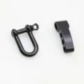 Zinc alloy U shackle and multi-hole buckle for paracord survival bracelets and DIY jewelry. - Flat Head Buckle Four Holes / Black