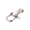 Zinc alloy shackle buckle for paracord survival bracelet and metal craft DIY parts. - Belly Buckle Four Holes / White K/Silver