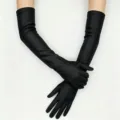53cm long black spandex stretch gloves for women evening party wedding photography opera. - One Size / Black
