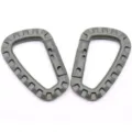 Tactical plastic D-ring carabiner detail showing textured grip and hinge construction. - Army Green No. 1