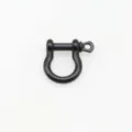 Sturdy Black Metal Horseshoe Shackle Paracord Survival Buckle for Outdoor Gear - Black Large Belly Buckle
