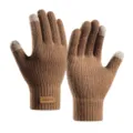 Gants tricotés tactiles chauds d'hiver pour hommes et femmes, gants thermiques épais pour cyclisme. - Taille unique / Kaki