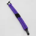 Purple black paracord survival bracelet outdoor emergency wrist rope with alloy buckle - Purple & Black