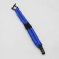 Durable handmade paracord survival bracelet with alloy buckle, ideal for outdoor sports and emergency. - Royal Blue + Black