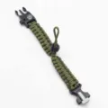 Outdoor survival tactical paracord bracelet with compass and adjustable buckle for camping. - Army Green