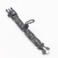 Multi-functional outdoor survival paracord bracelet with compass and whistle buckle for camping. - Forest Camo
