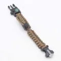 Multi-functional survival paracord bracelet with compass and buckle for outdoor sports. - Brown