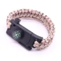 Multifunctional outdoor survival paracord bracelet with compass buckle for camping hiking. - Desert Camouflage
