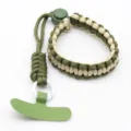 Duurzaam militair kwaliteit paracord telefoon polsbandje met verstelbaar koordslot. - Legergroen + Khaki