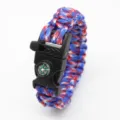 Multifunctional paracord survival bracelet with whistle and compass for outdoor adventures. - No. 116