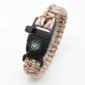 Multi-functional survival paracord bracelet with compass and whistle for outdoor adventures. - Desert Camouflage