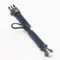 Multifunctional paracord survival bracelet with compass and black blue woven design. - Navy & Black