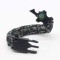 Survival Paracord Bracelet Multi-functional Outdoor Camping Wristband with Compass Flint - Forest Camo