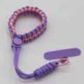 Verstelbare schattige paracord polsband draagbare anti-val koord voor telefoon mok - Lichtpaars en Lichtroze