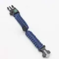Multifunctional survival paracord bracelet with compass and adjustable buckle for outdoor adventures. - Dark Navy