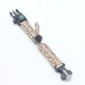 Multifunctional outdoor survival paracord bracelet with adjustable rope and compass. - Desert Camouflage