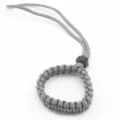 Grey paracord wrist strap lanyard for camera, durable woven survival rope strap. - Gray