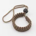 Durable brown paracord wrist strap, universal camera lanyard and outdoor survival rope. - Brown