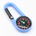Mosquetón multifuncional con brújula exterior senderismo camping clip de plástico herramienta - Azul Claro