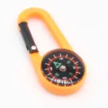 Mosquetón de exterior multifuncional con brújula, clip de plástico resistente. - Naranja