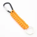 Llavero de paracord naranja con mosquetón negro accesorio trenzado resistente al aire libre - Naranja