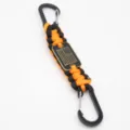 Paracord Lanyard Keychain Orange Black Survival Carabiner with American Flag Metal Tag - Orange And Black