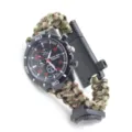 Tactical Paracord Survival Watch Quartz Outdoor Multi-functional Watch with Compass - Army Green Camo