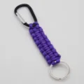 Llavero de paracaídas morado con mosquetón, resistente llavero EDC para exteriores. - Púrpura