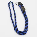 Blue black paracord lanyard survival keychain braided outdoor mobile phone strap clasp - Blue And Black
