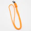 Handcrafted paracord lanyard for keys and ID badges, durable bright orange neck strap. - Orange