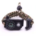 Outdoor survival paracord bracelet with compass and led light for camping hiking emergency gear - Army Green Camo