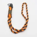 Outdoor Paracord Lanyard Camping Braided Keychain Black Orange Survival Cord With Metal Hook - Orange And Black