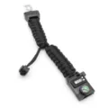 Outdoor tactical paracord survival bracelet with digital watch and compass for hiking. - Adjustable Black