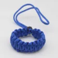 Blue paracord camera wrist strap, durable braided double layer lanyard for outdoor photography. - Sapphire Blue