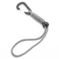 Tactical paracord lanyard with black plastic carabiner, ideal for outdoor camping and keys. - No. 350