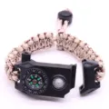 Multifunctionele survival paracord armband met LED-licht en kompas voor noodsituatie. - Verstelbaar (Woestijn Camouflage)