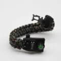Multifunctional outdoor survival paracord bracelet with compass and digital watch for camping. - Forest Blue Camouflage