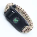 Survival Paracord Bracelet Watch Multi-functional Outdoor Emergency Khaki Variant - Desert Camouflage