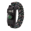 Multifunctional survival paracord bracelet with digital watch and compass for outdoor hiking. - Forest Blue Camouflage