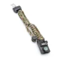 Multifunctional outdoor survival paracord bracelet with digital watch and compass gear. - Adjustable Army Green Camouflage