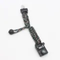 Multifunctional outdoor survival paracord bracelet with compass, watch, and whistle tool. - Adjustable Forest Camouflage