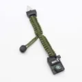 Survival paracord bracelet with watch compass and mini knife multi-functional outdoor tool. - Adjustable Army Green