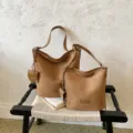 Große kapazität matte braune retro eimer tasche vielseitige pendler schultertasche - Klein 25*10*22 / Braun