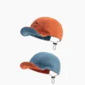 Children corduroy baseball cap contrast color adjustable sun protection hat for boys and girls - Head Circumference 48-52CM / Sky Blue And Orange Yellow (Reversible)