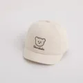 Bonita gorra de béisbol para bebé linda con bordado de oso ala corta sombrero de sol casual - Bordado de Oso (Osito) / 50CM (Para 1-3 Años) / Beige