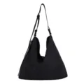 Zwarte geweven leren schoudertas, stijlvolle retro hobo tote tas voor dagelijks gebruik. - Geweven Slouchy Stijl / Zwart