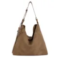 Bruine Geweven Schoudertas Retro Hobo Shopper PU Lederen Crossbody Tas met Ster Charm - Geweven Slouchy Stijl / Bruin